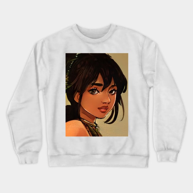 BLACK ANIME GIRl Crewneck Sweatshirt by animegirlnft